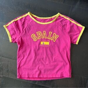 Urban Outfitters Red and Yellow Spain Tee